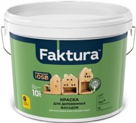 Краска для Деревянных Фасадов Faktura 0.9л Биозащитная, Акриловая с Воском, Белая / Фактура