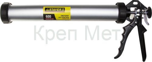 STAYER 600 мл, алюминиевый корпус, универсальный, закрытый пистолет для герметика, Professional (0673-60)