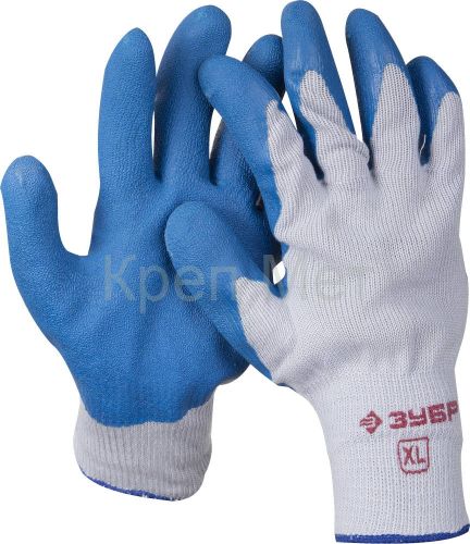 ЗУБР СУПЕРПРОЧНЫЕ, XL (10), перчатки с утолщённым рельефным латексным покрытием, противоскользящие, 10 класс, Профессионал (11260-XL)