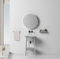 Консоль с керамической раковиной ABBER Bequem AC2130MG серый матовый схема 3