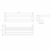 Полка для полотенец ABBER Westen AA1758B черная матовая схема 2