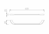 Полотенцедержатель ABBER Nord AA1552B черный матовый схема 2 Полотенцедержатель ABBER Nord AA1552B черный матовый схема 2