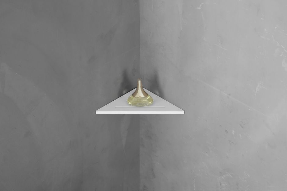 Угловая полочка для ванной комнаты ABBER Stein AS1652 белая матовая ФОТО