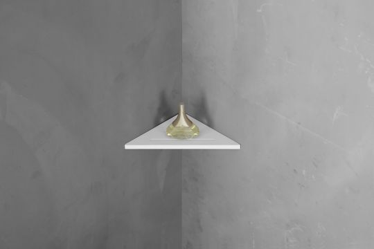 Угловая полочка для ванной комнаты ABBER Stein AS1652 белая матовая схема 3