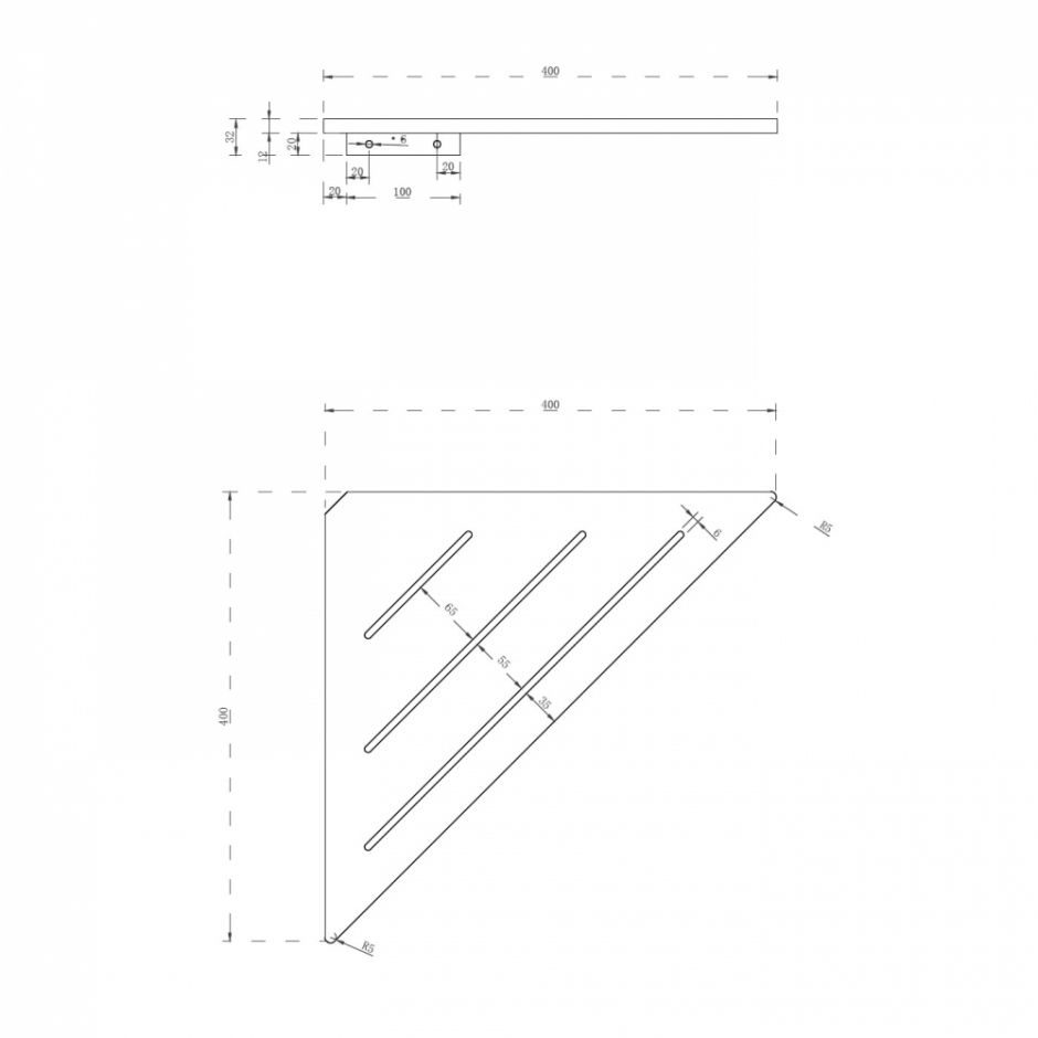 Угловая полочка для ванной комнаты ABBER Stein AS1652L белая матовая ФОТО