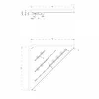 Угловая полочка для ванной комнаты ABBER Stein AS1652L белая матовая схема 2 Угловая полочка для ванной комнаты ABBER Stein AS1652L белая матовая схема 2