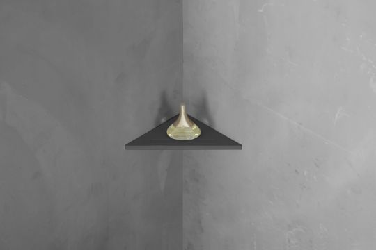 Угловая полочка для ванной комнаты ABBER Stein AS1652LMB черная матовая схема 3