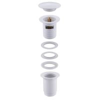 Донный клапан ABBER AF0010W с переливом, клик-клак, белый схема 3 Донный клапан ABBER AF0010W с переливом, клик-клак, белый схема 3