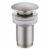 Донный клапан ABBER AF0010SP с переливом, клик-клак, сатин схема 1