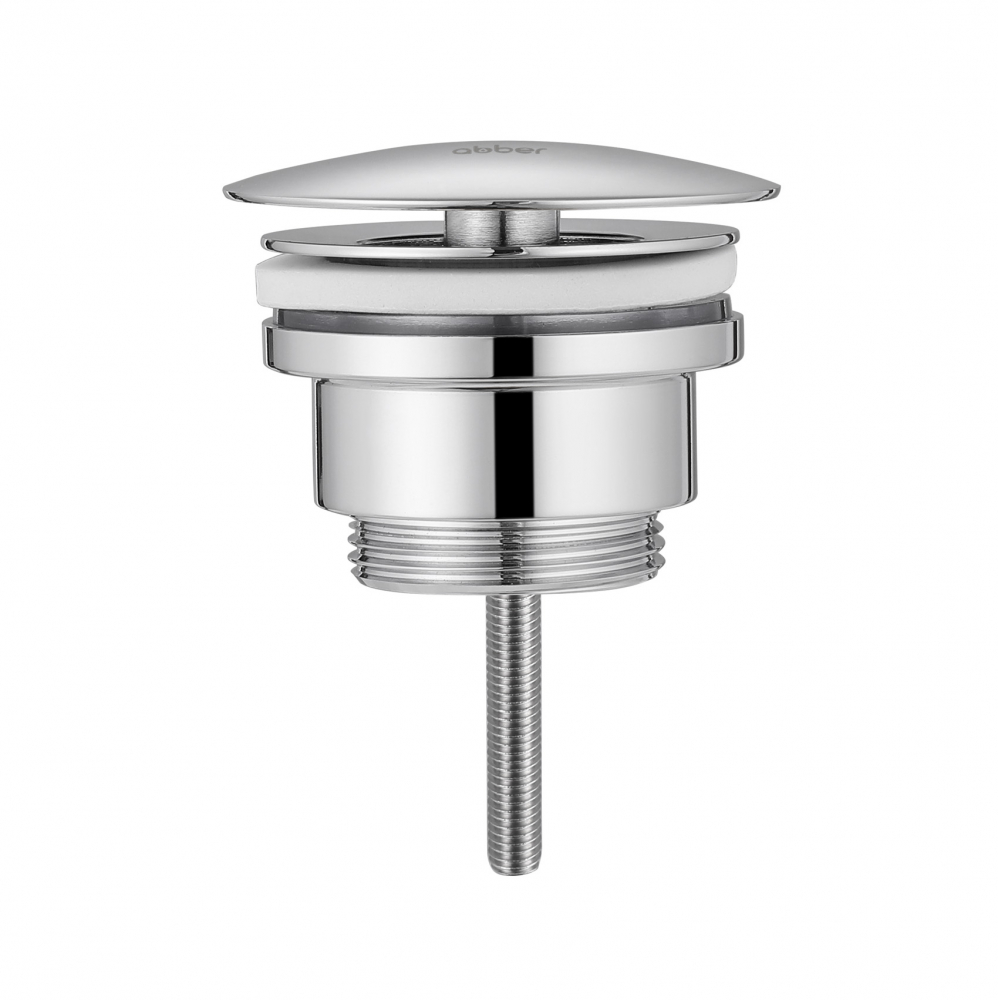 Донный клапан ABBER AF0012 без перелива, фиксированный, хром цена от 1 400 ₽ Фото Донный клапан ABBER AF0012 без перелива, фиксированный, хром