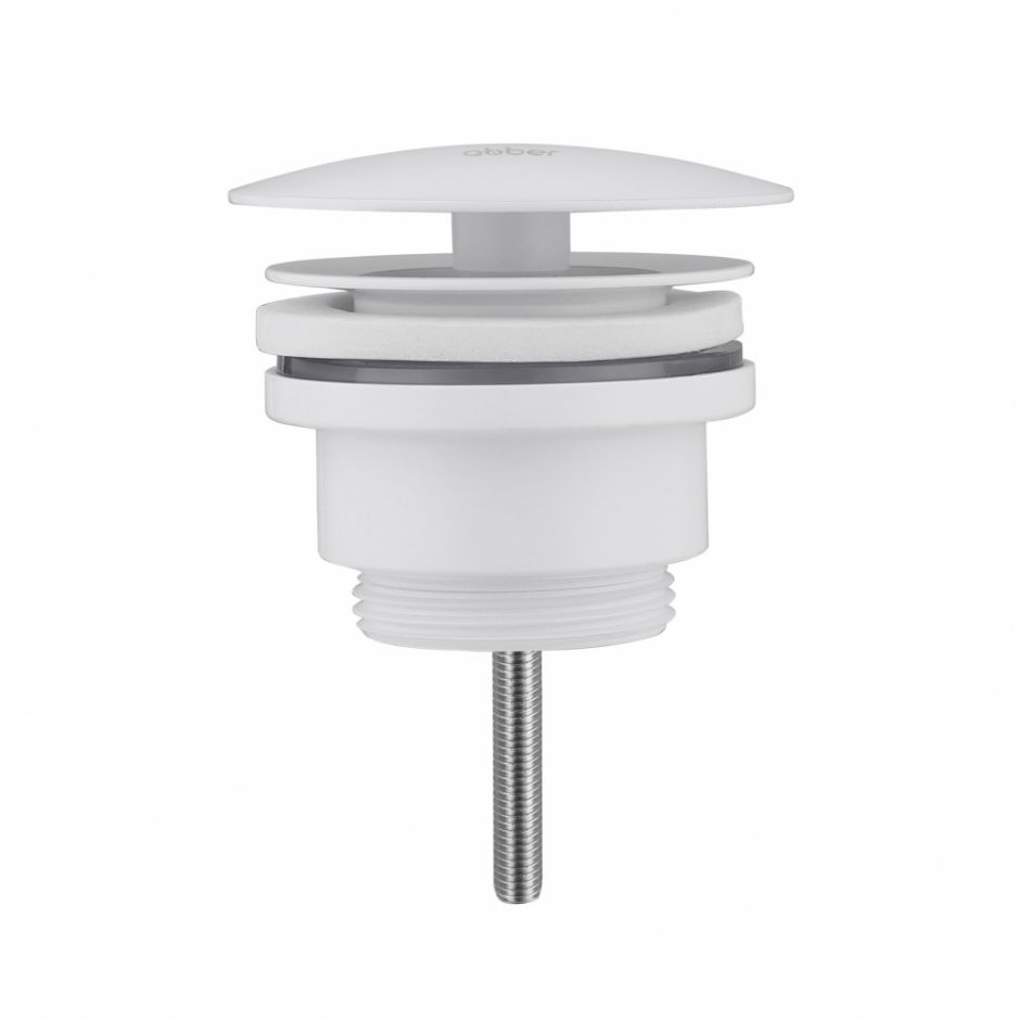 Изображение Донный клапан ABBER AF0012W без перелива, фиксированный, белый