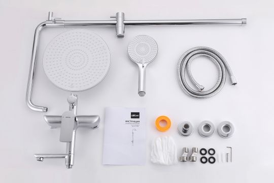 Душевая стойка ABBER Weiss Insel AF8016N с изливом, хром схема 3