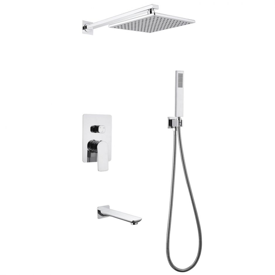 Изображение Душевая система ABBER Weiss Insel AF8017 скрытого монтажа с изливом, хром