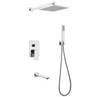 Душевая система ABBER Weiss Insel AF8017 скрытого монтажа с изливом, хром схема 1