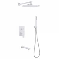 Душевая система ABBER Weiss Insel AF8017FW скрытого монтажа с изливом, белый матовый схема 1