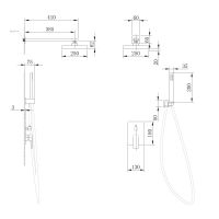 Душевая система ABBER Weiss Insel AF8018 скрытого монтажа без излива, хром схема 2
