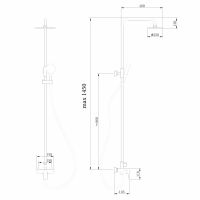 Душевая стойка ABBER Weiss Insel AF8020FWL без излива, белый матовый схема 2