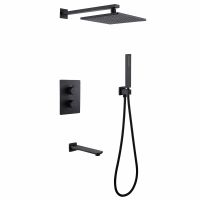 Душевая система ABBER Weiss Insel AF8050B скрытого монтажа с изливом, термостат, черная матовая схема 1 Душевая система ABBER Weiss Insel AF8050B скрытого монтажа с изливом, термостат, черная матовая схема 1