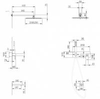 Душевая система ABBER Daheim AF8217 скрытого монтажа с изливом, хром схема 2