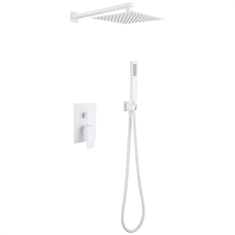 Изображение Душевая система ABBER Daheim AF8219W скрытого монтажа без излива, белая матовая