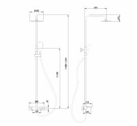 Душевая стойка ABBER Thermostat AF8516L с термостатом и изливом, хром схема 2