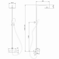 Душевая стойка ABBER Thermostat AF8516NG с термостатом и изливом, никель схема 2