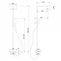 Душевая стойка ABBER Thermostat AF8516NGL с термостатом и изливом, никель схема 2