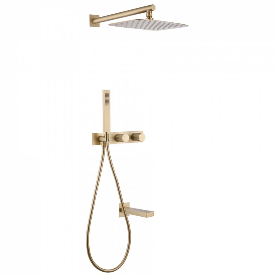 Изображение Душевая система ABBER Rund AF8717G скрытого монтажа с изливом, золотое матовое