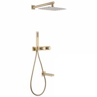 Душевая система ABBER Rund AF8717G скрытого монтажа с изливом, золотое матовое схема 1