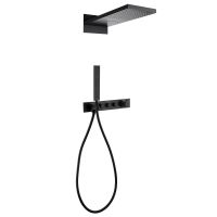 Душевая система ABBER Rund AF8752B скрытого монтажа без излива, термостат, черная матовая схема 1