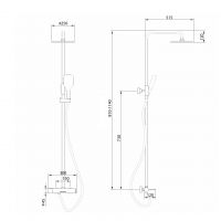 Душевая стойка ABBER Emotion AF8816 с изливом, хром схема 2