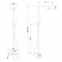 Душевая стойка ABBER Emotion AF8816L с изливом, хром схема 2