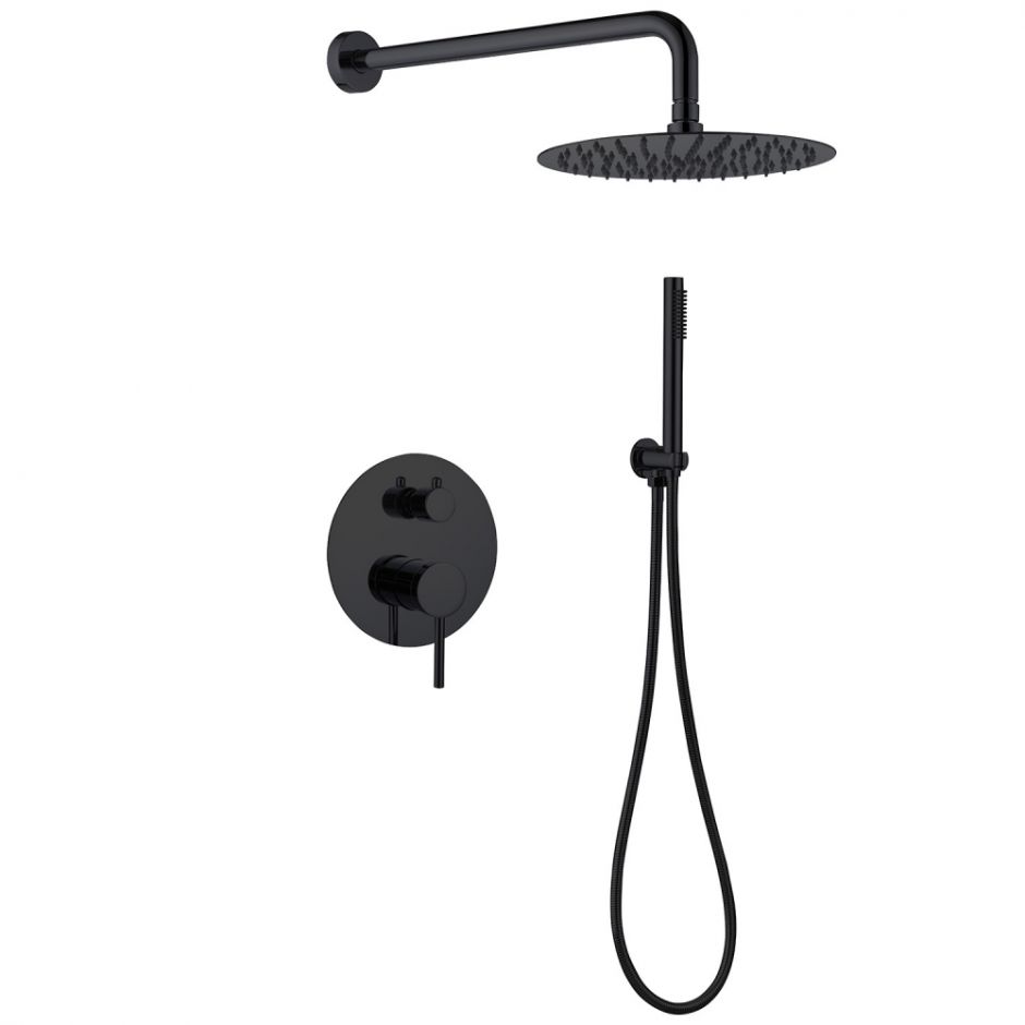 Изображение Душевая система ABBER Emotion AF8818B скрытого монтажа без излива, черная матовая