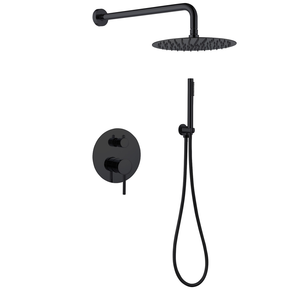 Душевая система ABBER Emotion AF8818B скрытого монтажа без излива, черная матовая цена от 37 700 ₽ Фото Душевая система ABBER Emotion AF8818B скрытого монтажа без излива, черная матовая