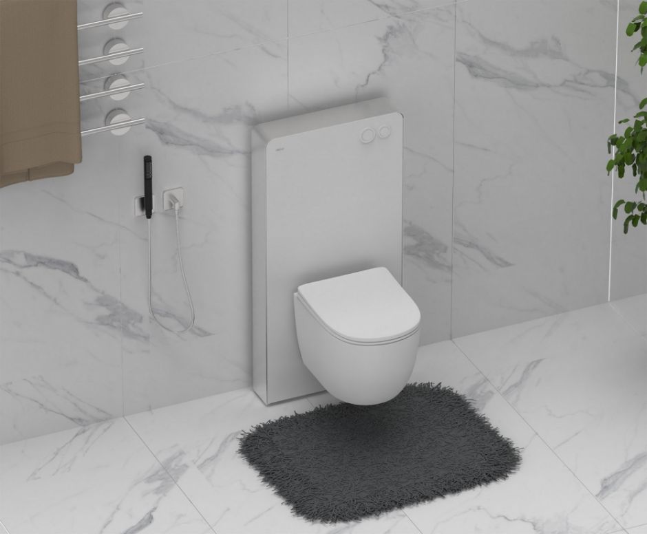 Инсталляционный модуль внешнего монтажа ABBER AC0107MW для подвесного унитаза, белый ФОТО