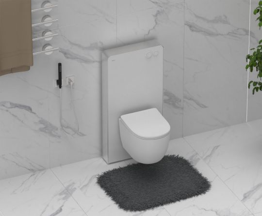 Инсталляционный модуль внешнего монтажа ABBER AC0107MW для подвесного унитаза, белый схема 3