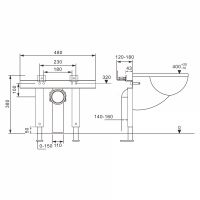 Инсталляция ABBER AC0102P для подвесного унитаза с импульсным смывом схема 2