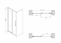 Душевая дверь ABBER Schwarzer Diamant AG30170BH 170 см схема 2