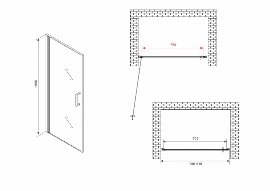 Душевая дверь ABBER Sonnenstrand AG04080M 80 см ФОТО