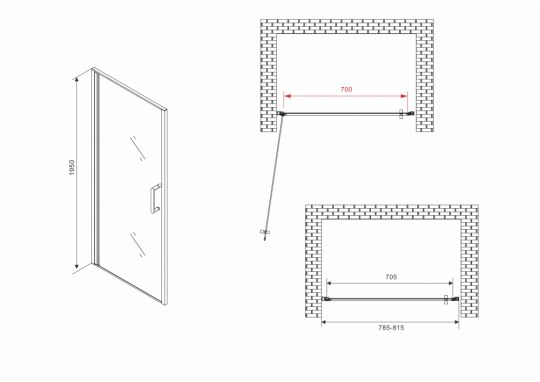 Душевая дверь ABBER Sonnenstrand AG04080M 80 см схема 2