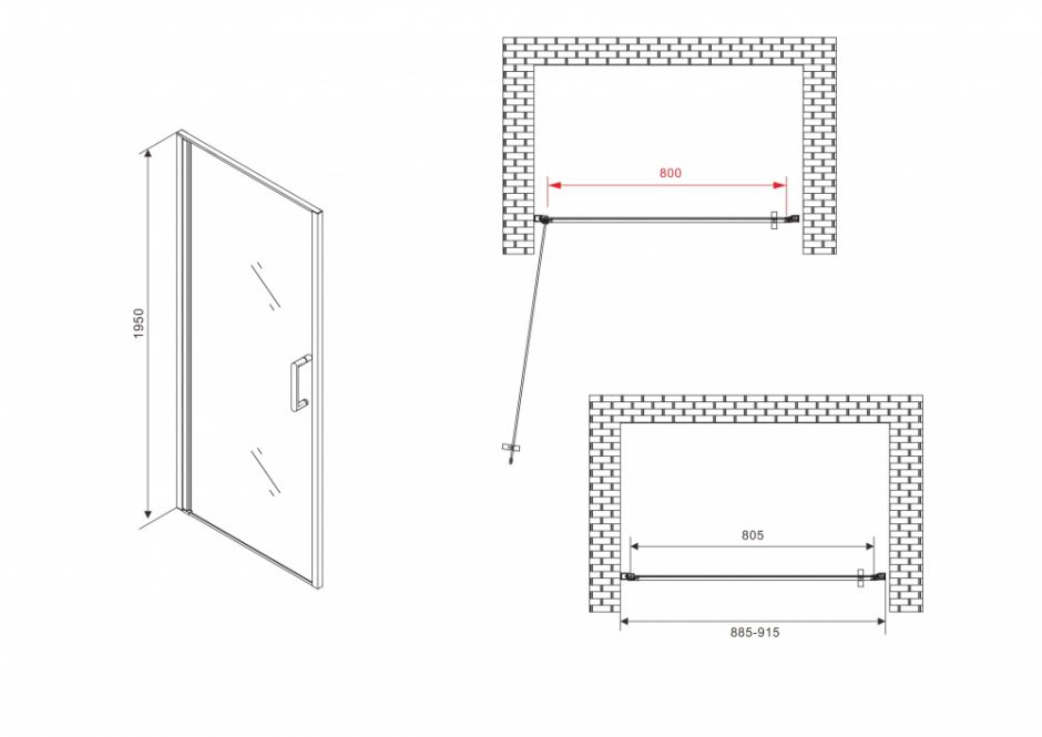 Душевая дверь ABBER Sonnenstrand AG04090M 90 см ФОТО