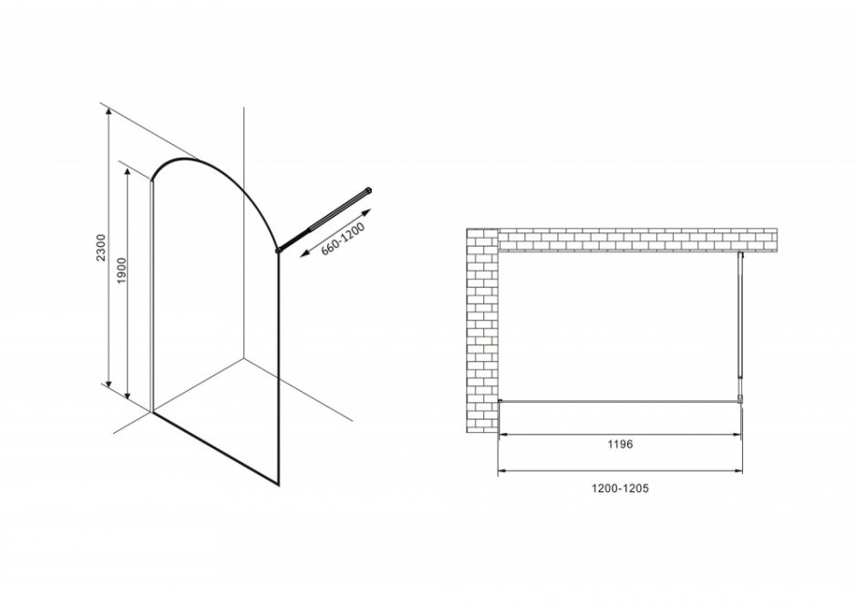 Душевая перегородка ABBER Immer Offen AG64120BN8 ФОТО