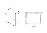 Душевая перегородка ABBER Immer Offen AG64120BN8 схема 2 Душевая перегородка ABBER Immer Offen AG64120BN8 схема 2