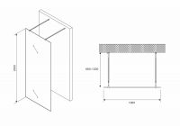 Душевая перегородка ABBER Immer Offen AG68100BF8 схема 2 Душевая перегородка ABBER Immer Offen AG68100BF8 схема 2