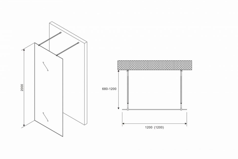 Душевая перегородка ABBER Immer Offen AG68120B8 ФОТО
