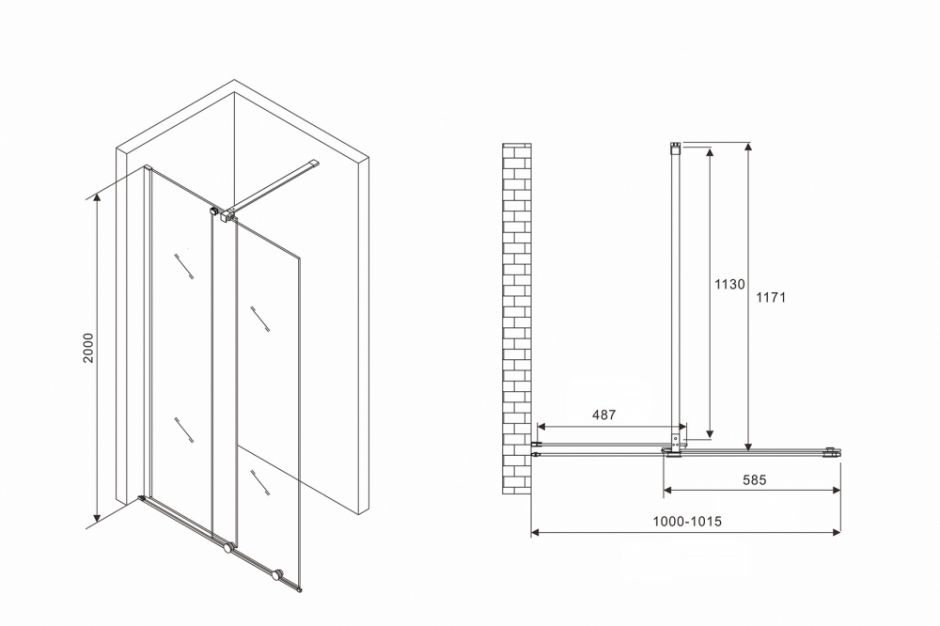 Душевая перегородка ABBER Komfort AG09100B ФОТО