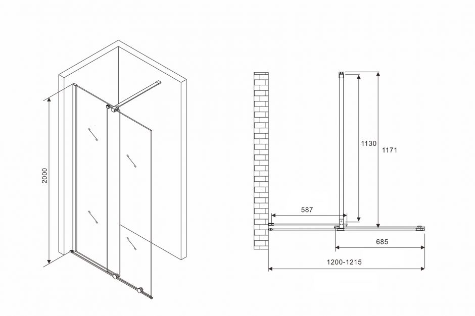 Душевая перегородка ABBER Komfort AG09120 ФОТО
