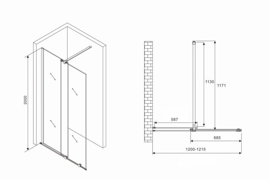 Душевая перегородка ABBER Komfort AG09120B ФОТО