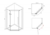 Душевой уголок ABBER Ewiges Wasser AG05100 100х100 см схема 2
