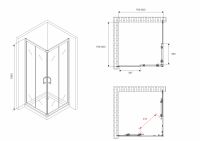 Душевой уголок ABBER Schwarzer Diamant AG020805 80х80 см схема 2